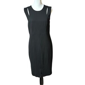 Carmen Marc Valvo Elegant Black Sleeveless Dress with Front Cutout Sz 6